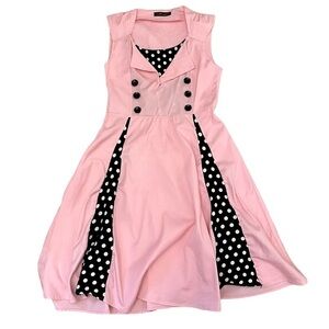 iHot 50’s Inspired Sock Hop Pink Sleeveless Dress Sz Med
